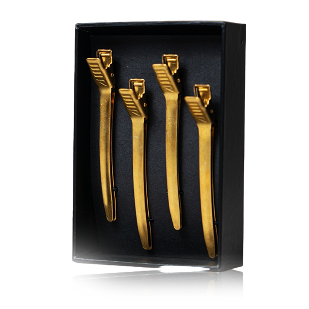 ROVRA Matte Gold Hair Clips Set Of 4 - Strong & Durable Styling Clips
