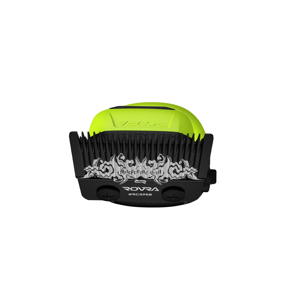 Rovra super cut hair clipper 10000 RPM with black cutting blades and neon green body