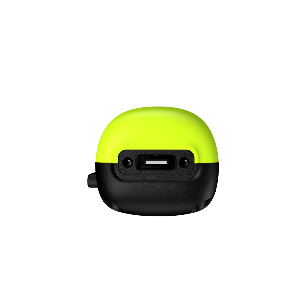 Rovra super cut hair clipper 10000 RPM in neon green and black showing charging port closeup