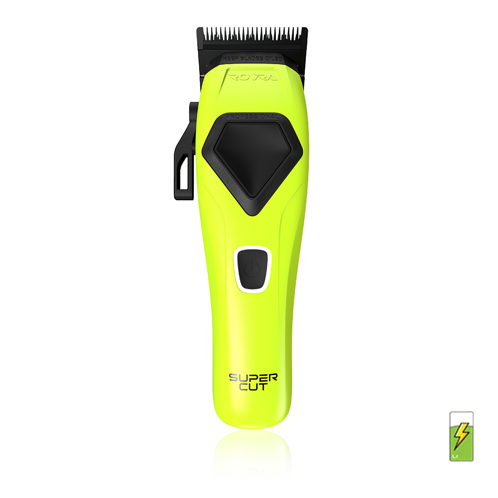 Rovra bright green super cut hair clipper 10000 RPM with ergonomic design and sharp blades
