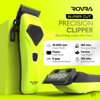 ROVRA Super Cut Hair Clipper 10000 RPM with Precision Blades