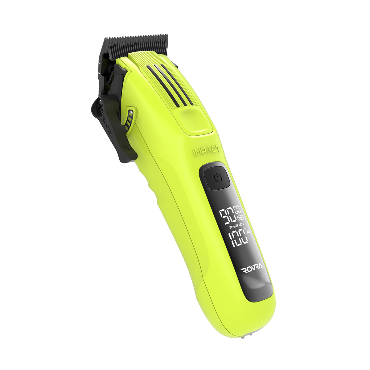 My Store professional hair clippers in bright green with digital display and ergonomic design