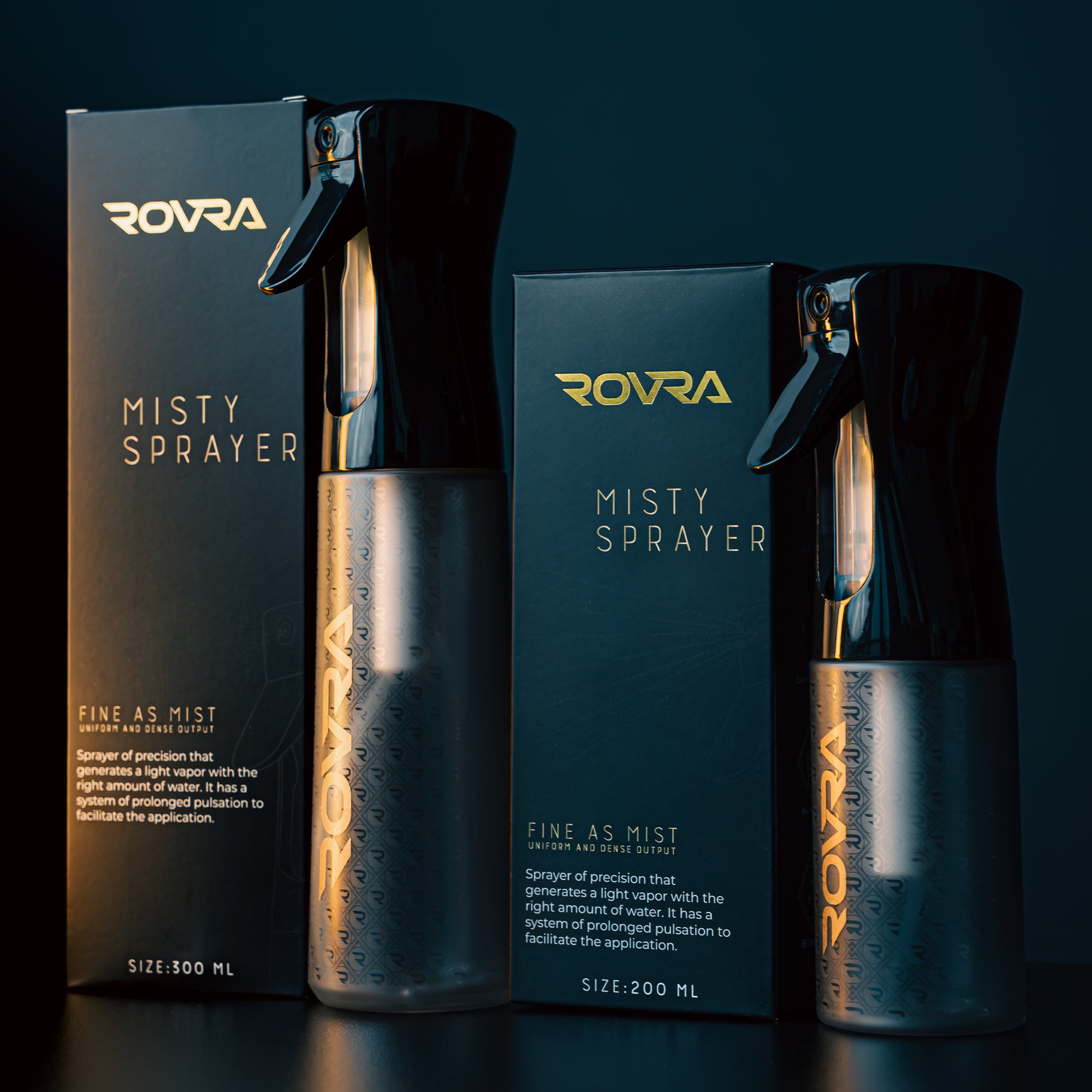 ROVRA 300ml Black Salon Spray Bottle for Precision Styling