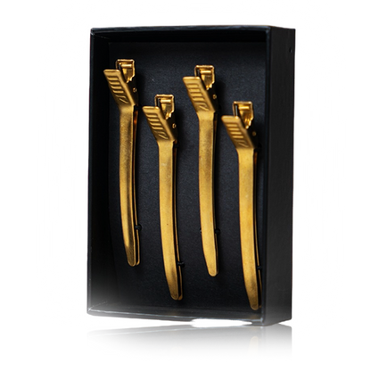 ROVRA Matte Gold Hair Clips Set Of 4 - Strong & Durable Styling Clips