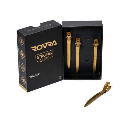 ROVRA Matte Gold Hair Clips Set Of 4 - Strong & Durable Styling Clips