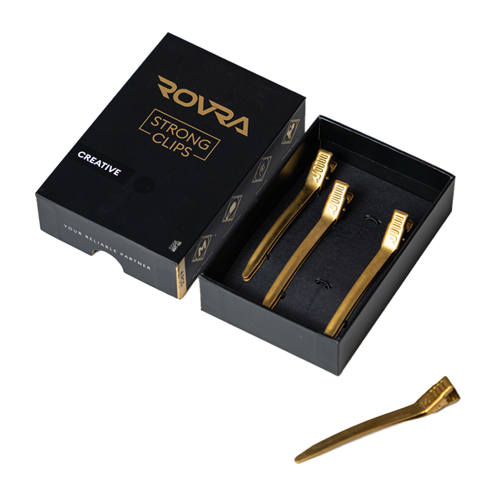 ROVRA Matte Gold Hair Clips Set Of 4 - Strong & Durable Styling Clips