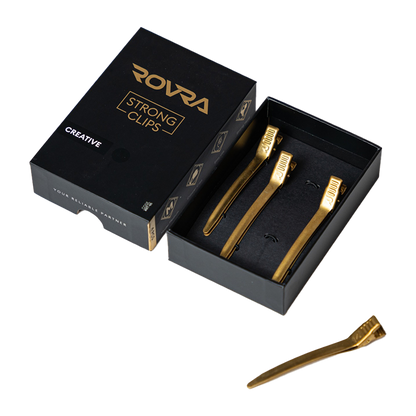 ROVRA Matte Gold Hair Clips Set Of 4 - Strong & Durable Styling Clips