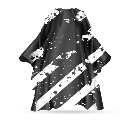 ROVRA Professional Barber Cape with Modern Design - Black & Green Black White
