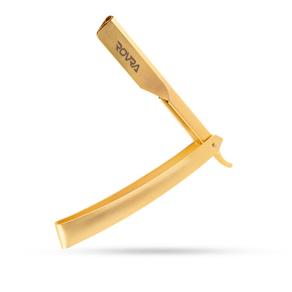 ROVRA Black Straight Razor for Precision Shaving Gold