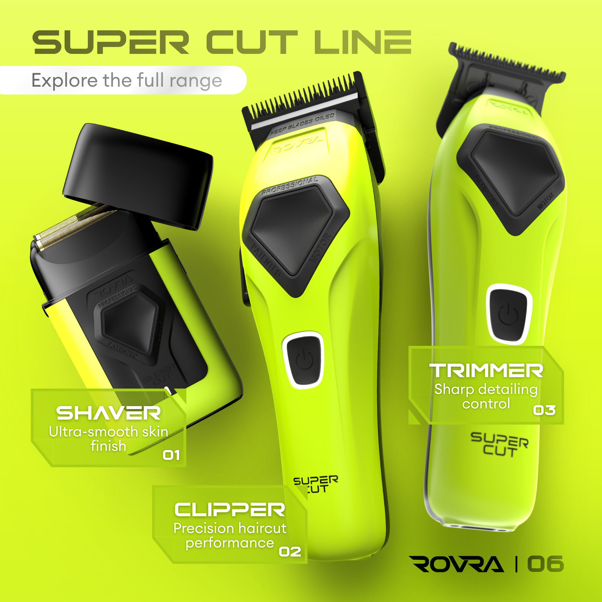 ROVRA Super Cut Hair Clipper 10000 RPM with Precision Blades