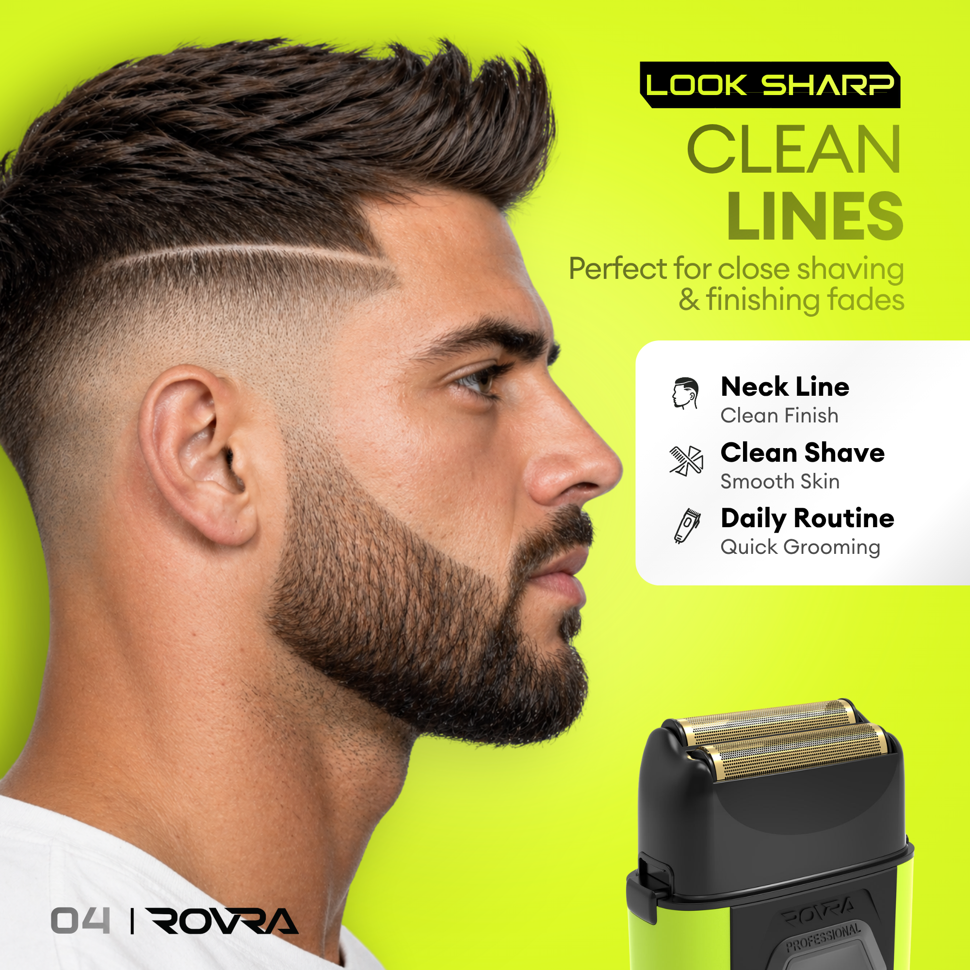 ROVRA X-Shave V2 Afeitadora de Barbero de Alta Velocidad 8800 RPM